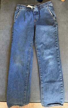 Old Navy Straight Jeans Size L 10-12 Pull On Drawstring Denim
